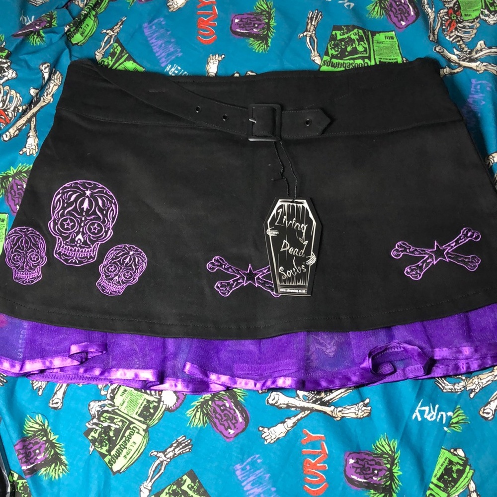 Living Dead Souls Sugar Skull Purple Tutu Skirt